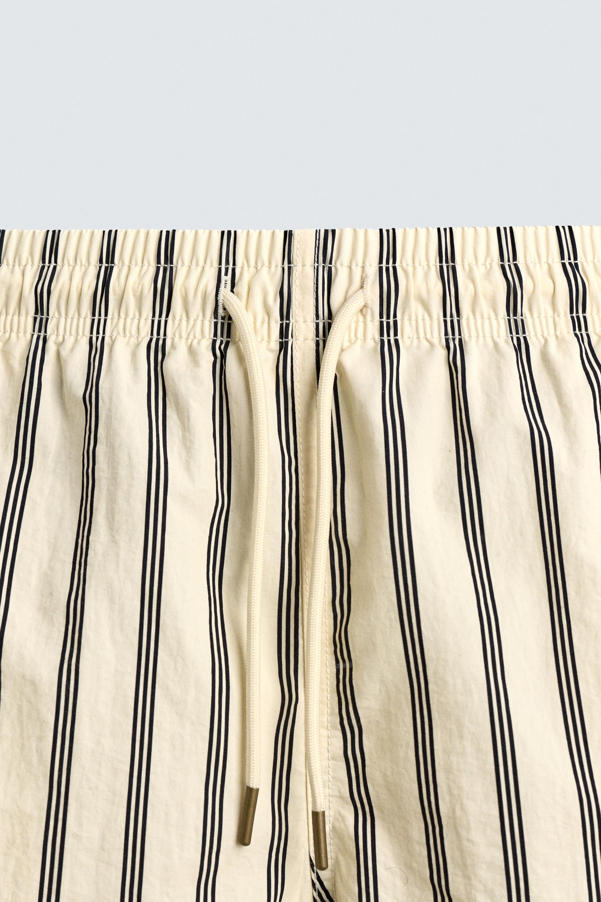 MID-LENGTH STRIPED SWIMSHORTS